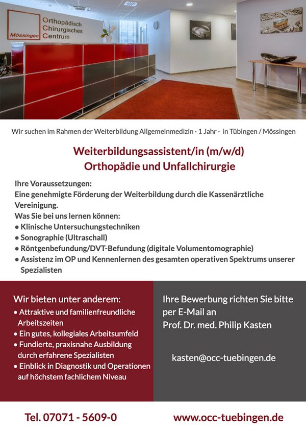 Stellenausschreibung Weiterbildungsassistent
