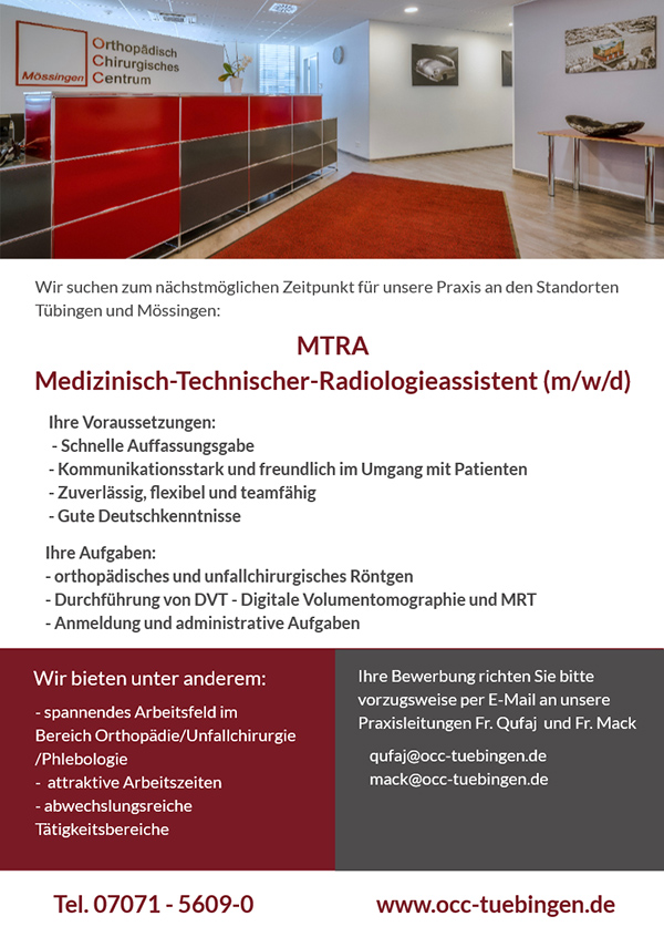 Stellenanzeige MTRA